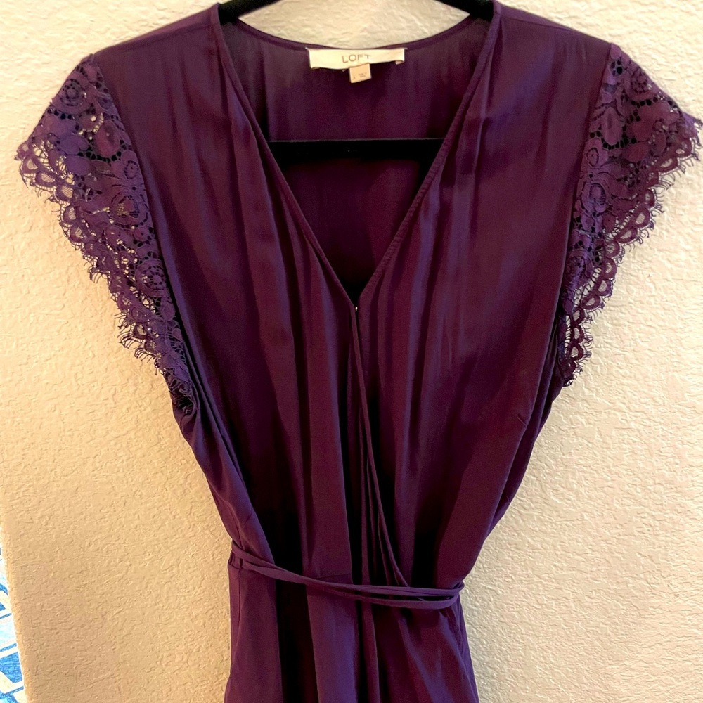 Loft Purple Wrap Blouse